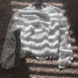 White lace crop top